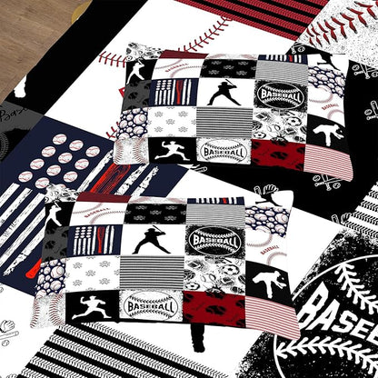 NINENINE 5PCS Baseball Comforter Set for Boys Twin Size Bedding Sets Sports Comforter Baseball Bedding (1Comforter, 1Flat Sheet, 1Fitted Sheet, 2Pillowcases)