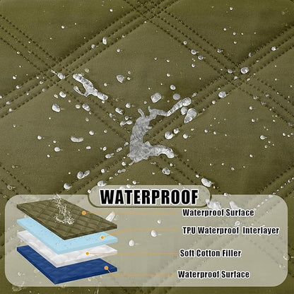 Smiry Waterproof Dog Bed Cover Blanket 40x50, Soft Reversible Pet Blanket, Washable Leakproof Cats Dogs Couch Cover for Sofa, Couch, Furniture, Green/Navy