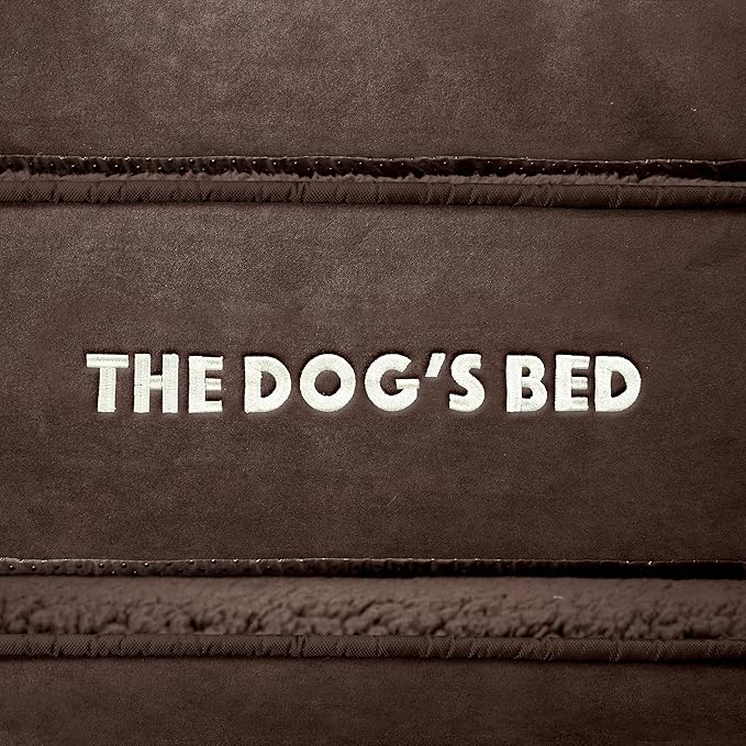 The Dog’s Bed Orthopedic Memory Foam Dog Bed Mattress, Plush Fabric, Brown Plush, L, 4-Inch