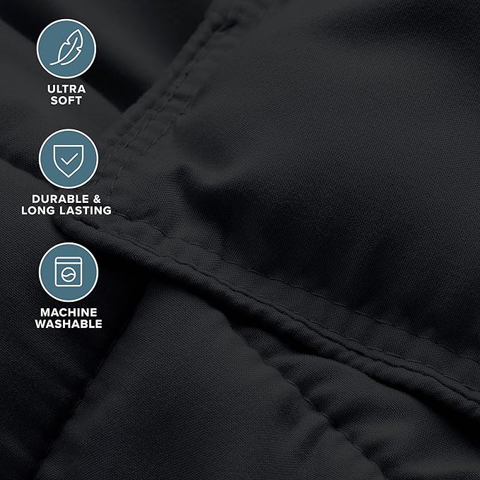 Bare Home Comforter Set - Oversized Queen Size - Ultra-Soft - Goose Down Alternative - Premium 1800 Series - All Season Warmth (Oversized Queen, Black)