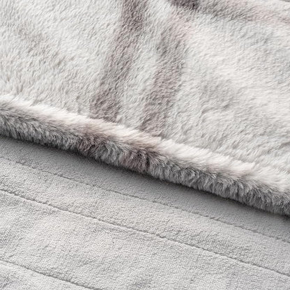 Berkshire Blanket Heated Throw Blanket, Grace Fur to Loftmink Reversible Electric Throw with 4 Heat Levels, Fast Heating Printed Throw for Couch and Bed, Auto Shut-Off Feature (50"x60")