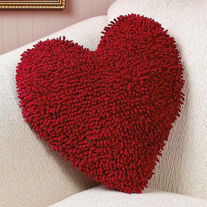Fun Express Heart Shaped Pillow 14 Inch - Soft Chenille Throw Pillows for Valentine's Day Decor | Decorative Pillows for Bed, Couch & Living Room | Cute Room Decor Gift for Girls & Home