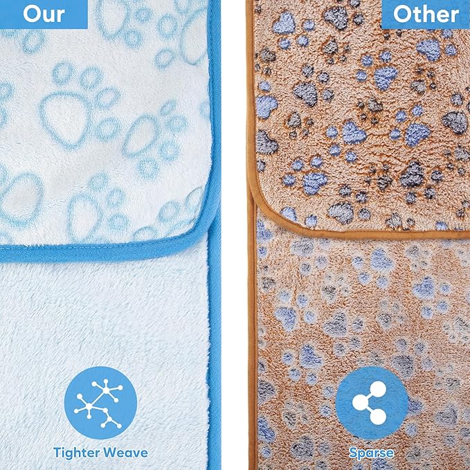 Stuffed 3pcs Premium Soft Dog Blankets for Medium Dogs, Cat Blanket Calming Washable for Bed Couch Crate Protection Cover, Dog Puppy Kitten Essentials Christmas Dog Gifts, 32 * 40 inches, Blue