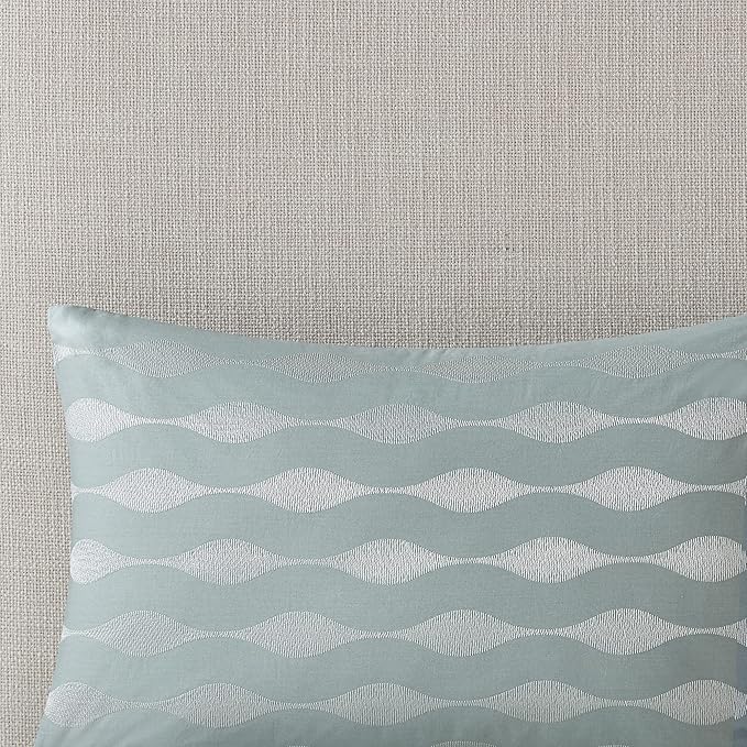 Harbor House Modern Design Decorative Pillow Hypoallergenic Sofa Cushion Lumbar, Back Support, Oblong 12" x 20", Maya Bay, Cotton Blue