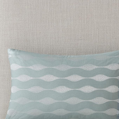Harbor House Modern Design Decorative Pillow Hypoallergenic Sofa Cushion Lumbar, Back Support, Oblong 12" x 20", Maya Bay, Cotton Blue
