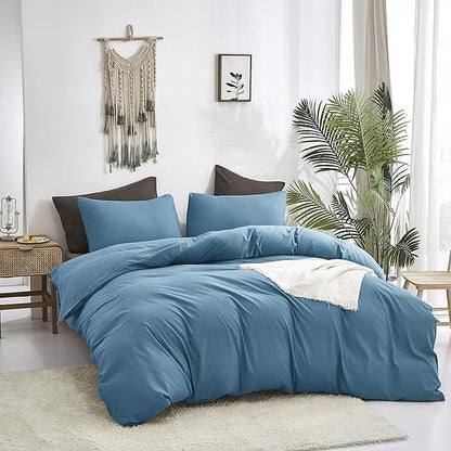 Luxlovery Lake Blue Comforter Set Queen Women Men Bedding Comforter Sets Haze Blue Quilt Blanket Comfy Soft Lightweight Bedding Set for Adults Teens