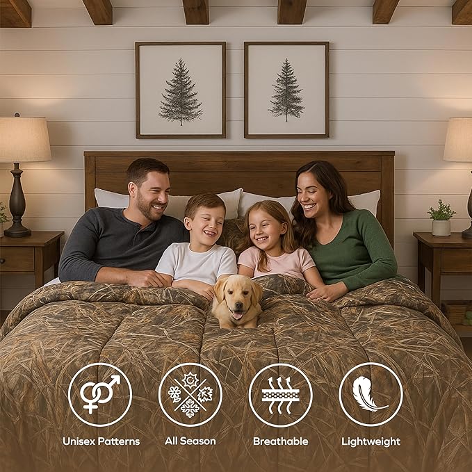VISI-ONE Realtree APX Camo King 3 Piece Comforter Set – All-Season Lightweight Rustic Farmhouse Decor Bed Set, Ideal Fit for Hunters, Nature & Outdoor Lovers, Mancaves, Cabins, Lodges & Modern Spaces