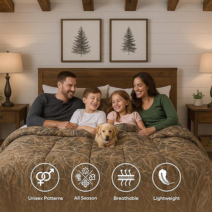 VISI-ONE Realtree APX Camo King 3 Piece Comforter Set – All-Season Lightweight Rustic Farmhouse Decor Bed Set, Ideal Fit for Hunters, Nature & Outdoor Lovers, Mancaves, Cabins, Lodges & Modern Spaces