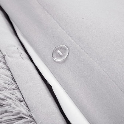 Lush Decor Emma Soft Fluffy Faux Fur Oversized Duvet Cover Set, King, Light Gray - Warm Plush 3 Piece Bedding Set