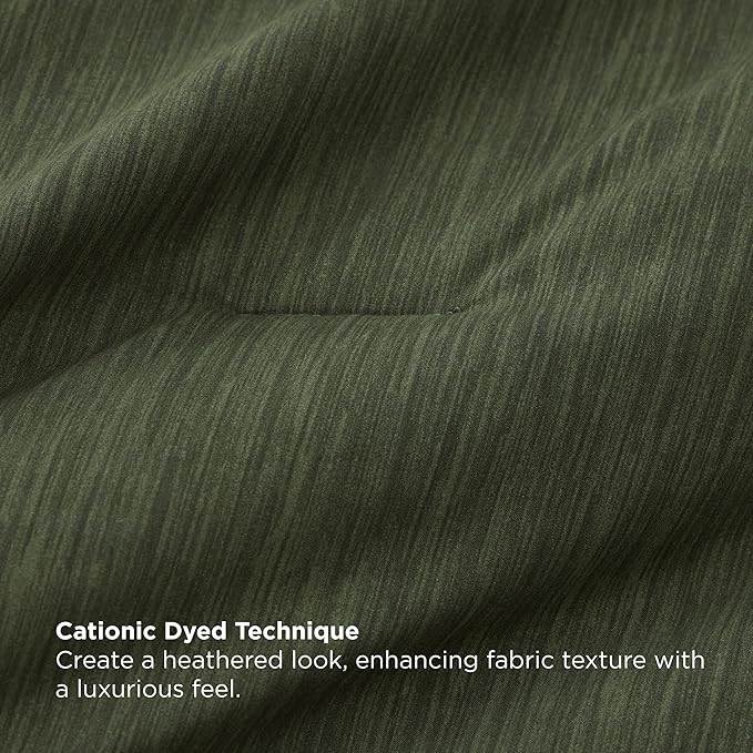 Bedsure Queen Comforter Set Dark Green - Bed in a Bag Queen Size Bedding 7 Pieces, Cationic Dyed Bed Set, Dark Green Soft Bedding for All Seasons Comforter with Sheets, Pillowcases & Shams