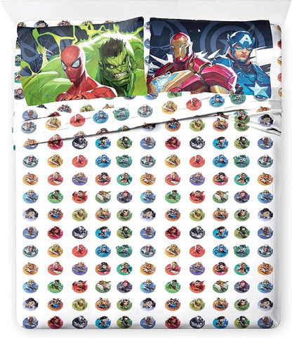 Jay Franco Kids Comforter Set Includes Sheets and Pillow Covers - Soft and Cozy Bed Set for Stylish Room Decor, Official Licensed Bedding, Multi - Marvel Rivals, 7 Piece Queen