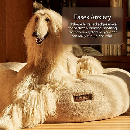 UnHide Floof Pet Bed - Large (35" x 12") - Extra Soft Dog Bed - Removable Faux Fur Cover - Machine Washable - Helps Ease Pet Anxiety & Provides The Perfect Sleep - Pink