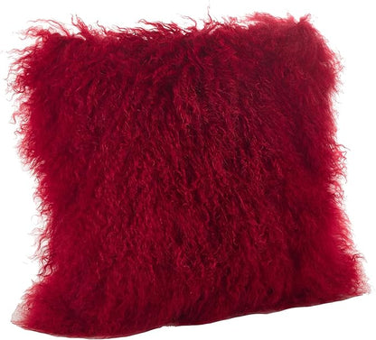 SARO LIFESTYLE Mongolian Lamb Fur Poly Filled Throw Pillow