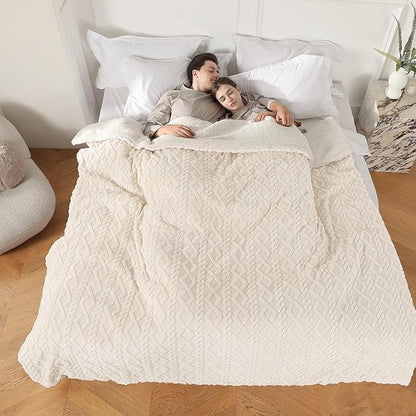 Heated Blanket Electric King Size, Machine Washable Plush Heated Blanket with Dual Control 5 Heating Levels & 10 Hours Auto Off, Fast Heating & Overheat Protection, 100" x 90", White