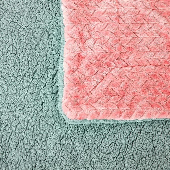 Fuzzy Blanket or Fluffy Blanket for Baby Girl or boy, Soft Warm Cozy Coral Fleece Toddler, Infant or Newborn Receiving Blanket for Crib, Stroller, Travel, Outdoor (40" x 48", MD-Rose Pink)