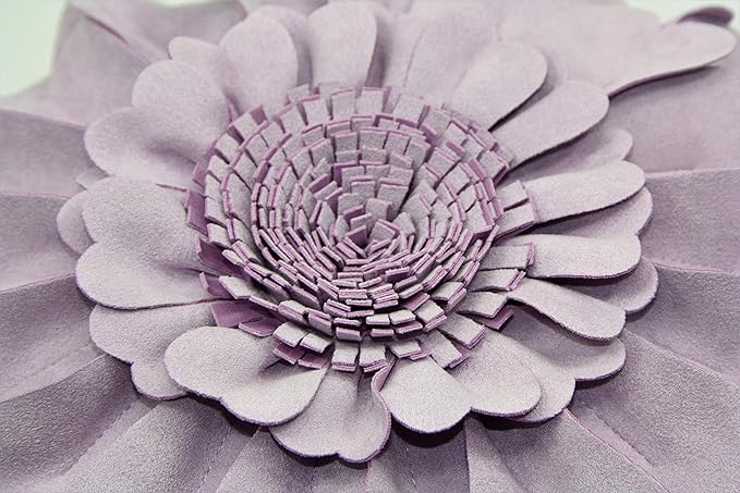 Contempo Lifestyles Flower Pillow – Decorative Pillow 3D Round Throw Pillows for Home Décor – Handmade Sweetheart Flower Pillow for Bed & Couch-Sunflower Pillow - 13 Inch Lilac