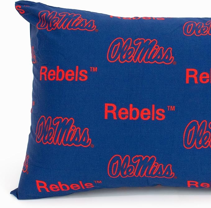 College Covers Everything Comfy Ole Miss Rebels Pillowcase, Body Pillow, 20" x 60", Includes 1 Pillowcase