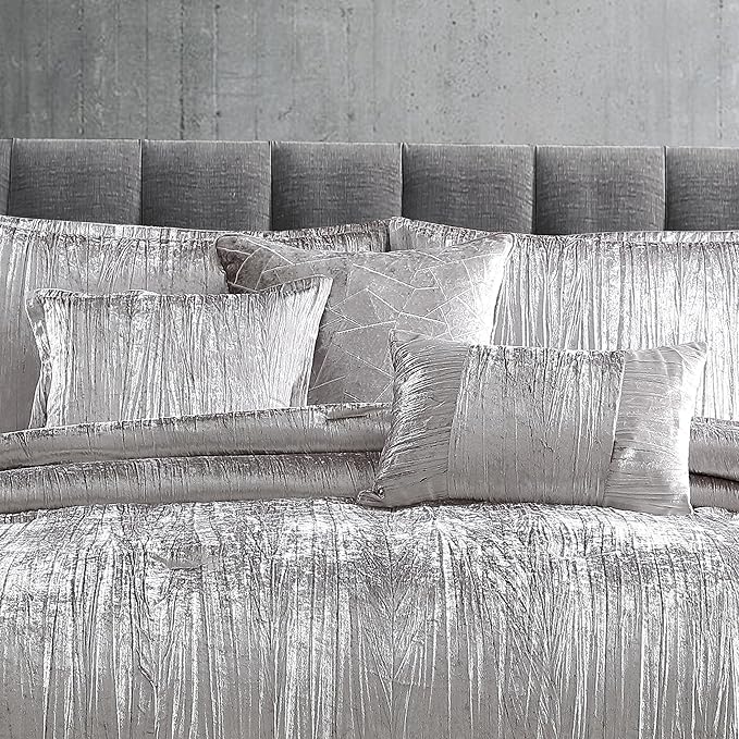 Riverbrook Home Turin Comforter Set, King, Silver, 7 Piece Set