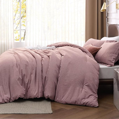 Bedsure King Size Comforter Set - Dusty Rose King Comforter Set, Soft Bedding for All Seasons, Cationic Dyed Bedding Set, 3 Pieces, 1 Comforter (104"x90") and 2 Pillow Shams (20"x36"+2")