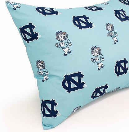College Covers Everything Comfy North Carolina Tar Heels - Pillowcase, Body Pillow, 20" x 60", Includes 1 Pillowcase