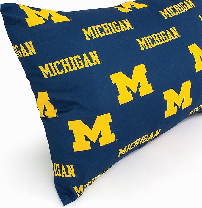 College Covers Everything Comfy Michigan Wolverines Pillowcase, Body Pillow, 20" x 60", Includes 1 Pillowcase