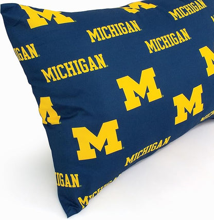 College Covers Everything Comfy Michigan Wolverines Pillowcase, Body Pillow, 20" x 60", Includes 1 Pillowcase