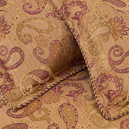 Chezmoi Collection Adelle 7-Piece Paisley Jacquard Embroidered Comforter Bedding Set, Oversized King Size
