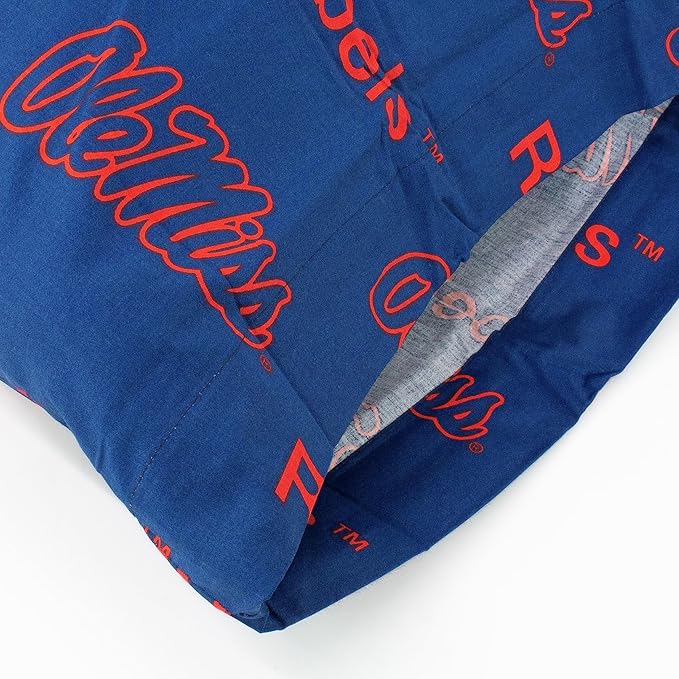 College Covers Everything Comfy Ole Miss Rebels Pillowcase, Body Pillow, 20" x 60", Includes 1 Pillowcase