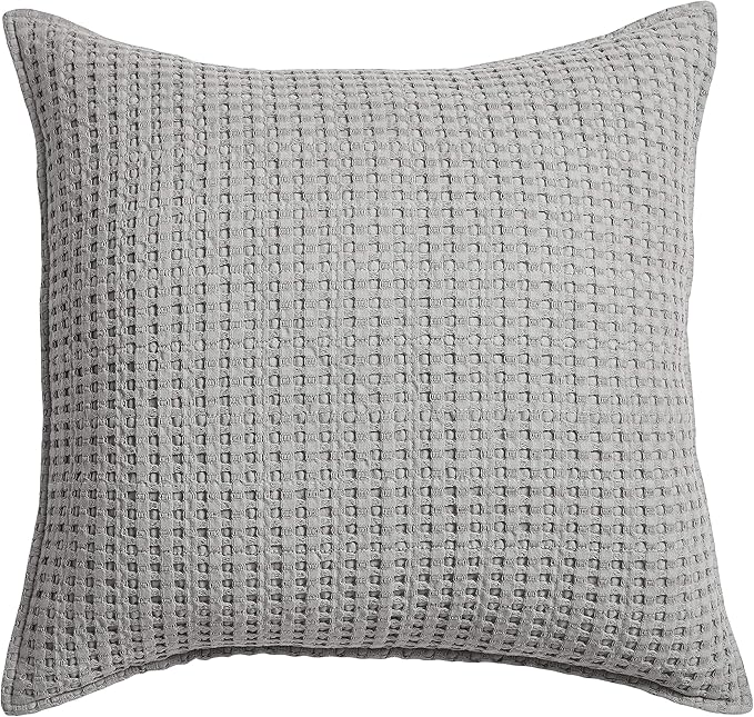 Levtex Home - Mills Waffle - Decorative Pillow - Poly Filled - Grey - Sham Size (20 x 20in.)
