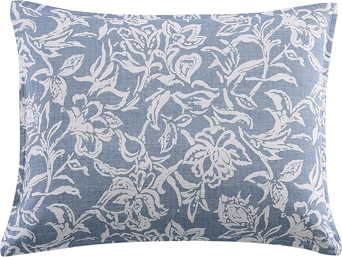 Nautica - Full/Queen Comforter Set, Cotton Reversible Bedding Set with Matching Shams (Tortola Blue, Full/Queen)