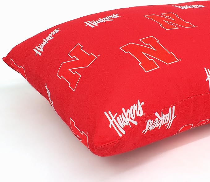 College Covers Everything Comfy Nebraska Cornhuskers Pillowcase Pair, Standard, 20" x 30", Includes 2 Pillowcases
