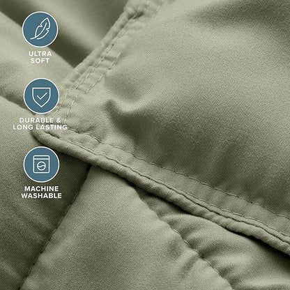 Bare Home Comforter Set - Full Size - Ultra-Soft - Goose Down Alternative - Premium 1800 Series - All Season Warmth (Full, Sage)