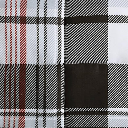 Eddie Bauer- Queen Comforter Set, Reversible Microsuede Bedding with Matching Sham(s), Casual Home Decor (Normandy Plaid Black, Queen)