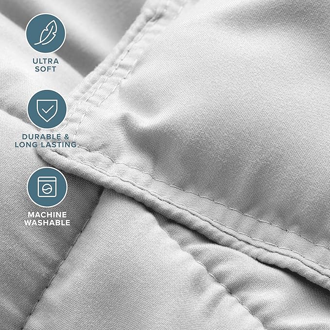 Bare Home Comforter Set - Queen Size - Ultra-Soft - Goose Down Alternative - Premium 1800 Series - All Season Warmth (Queen, Cloud Grey)