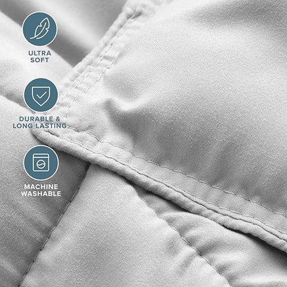 Bare Home Comforter Set - Queen Size - Ultra-Soft - Goose Down Alternative - Premium 1800 Series - All Season Warmth (Queen, Cloud Grey)