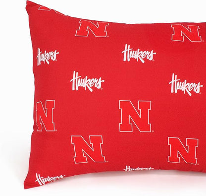 College Covers Everything Comfy Nebraska Cornhuskers Pillowcase Pair, Standard, 20" x 30", Includes 2 Pillowcases