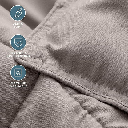 Bare Home Comforter Set - Queen Size - Ultra-Soft - Goose Down Alternative - Premium 1800 Series - All Season Warmth (Queen, Khaki)