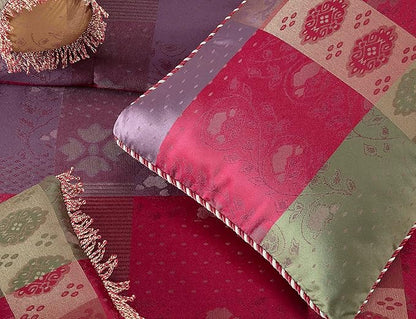 Chezmoi Collection 7-Piece Multicolor Floral Jacquard Patchwork Woven Comforter Set, California King