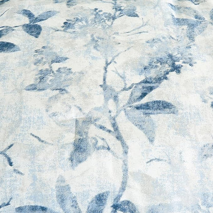 Chezmoi Collection Monica 3-Piece Boho Floral Comforter Set, Queen - Blue Gray White Tropical Flower Textured Printed Microfiber Lightweight Bedding Set