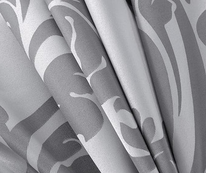 Chezmoi Collection 7-Piece Jacquard Floral Comforter Set (King, Silver/Gray)