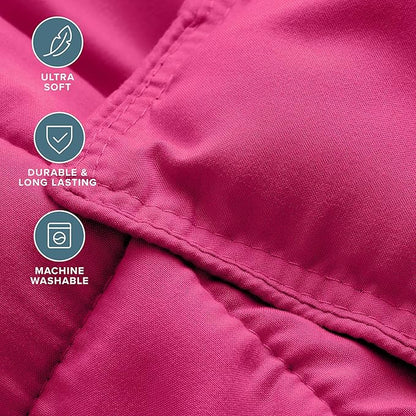 Bare Home Comforter Set - Full Size - Ultra-Soft - Goose Down Alternative - Premium 1800 Series - All Season Warmth (Full, Pink)