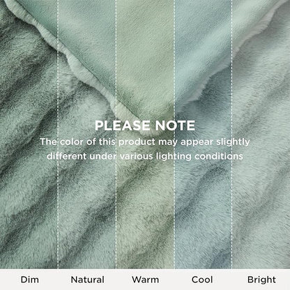 Bedsure GentleSoft Fluffy Fuzzy Sage Green Throw Blanket, Soft Cozy Fleece Faux Fur Blanket for Couch, Spring Green Decor Minky Velvet Bed Cover, Thick Warm Plush Women Men Birthday Gifts