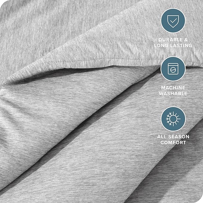 Bare Home Comforter Set - King Size - Ultra-Soft - Goose Down Alternative - Premium 1800 Series - All Season Warmth Comforter (King, Heathered Pewter)