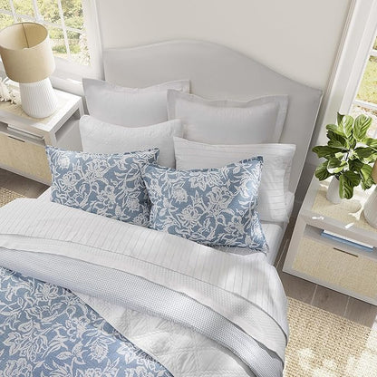 Nautica- King Comforter Set, Cotton Reversible Bedding Set, All Season Designer Home Décor (Tortola Blue, King)