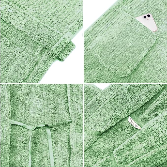 Hooded Bathrobes for Women, Soft Long Towel Robes for Women - Quick Dry yet Warm