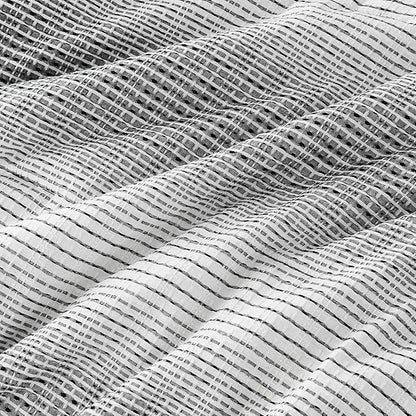 Wonderful Waffle Weave Comforter Set King, Striped Yarn-Dyed Textured Soft Breathable Reversible Cotton Comforter Set, 5 Piece White and Grey Fluffy Bedding Set with Pillow Shams, Decorative Pillows