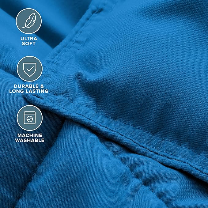 Bare Home Comforter Set - Full Size - Ultra-Soft - Goose Down Alternative - Premium 1800 Series - All Season Warmth (Full, Medium Blue)