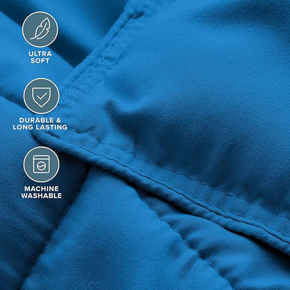 Bare Home Comforter Set - Full Size - Ultra-Soft - Goose Down Alternative - Premium 1800 Series - All Season Warmth (Full, Medium Blue)