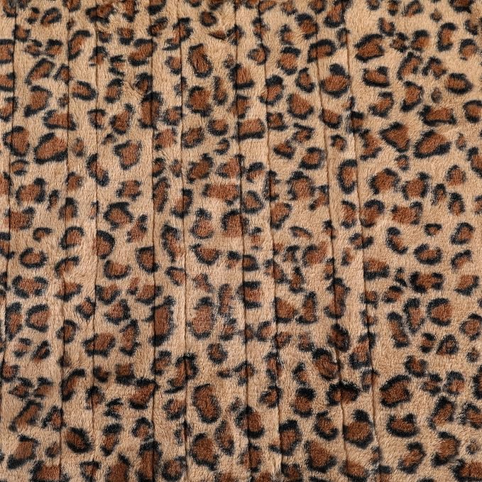 Electric Heated Blanket Twin Size 62"x84", Fast Heating, Soft Plush Microplush for Bed & Sofa, 1-10Hs Auto Off & 6 Heating Levels, Machine Washable, Gifts for Family-Brown Leopard Print