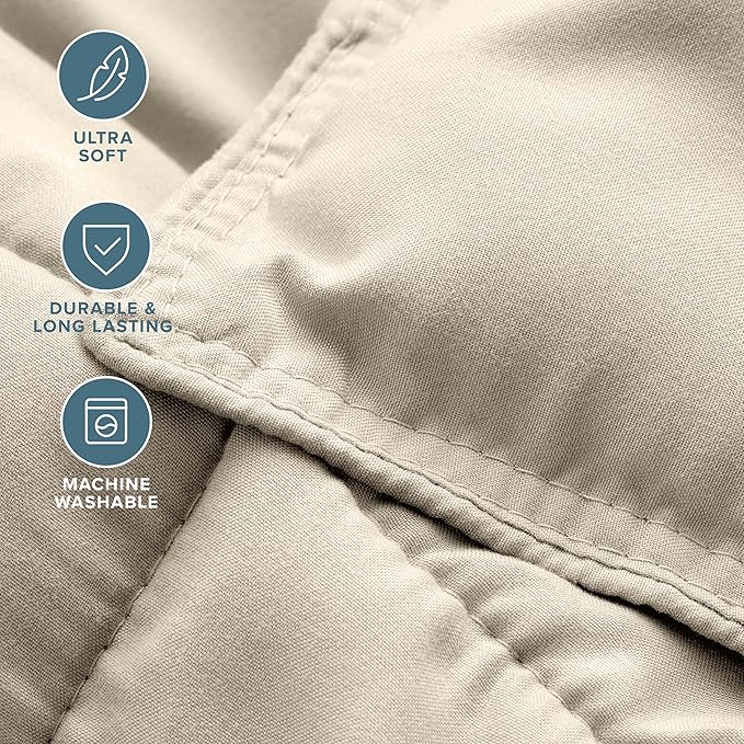 Bare Home Comforter Set - Oversized Queen Size - Ultra-Soft - Goose Down Alternative - Premium 1800 Series - All Season Warmth (Oversized Queen, Sand)